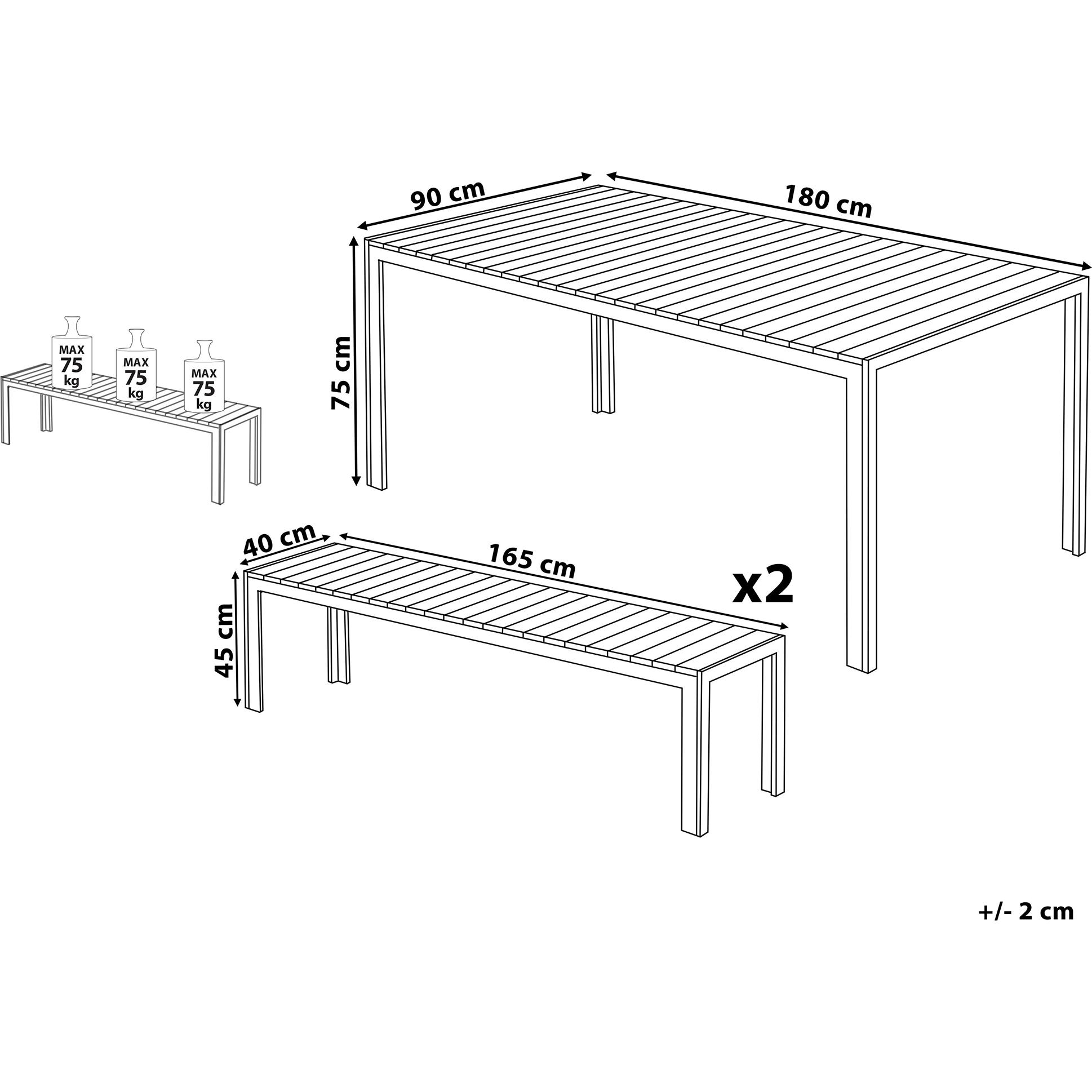 Thumbnail - Beliani, Gartentisch + Balkontisch, Nardo (180 cm)