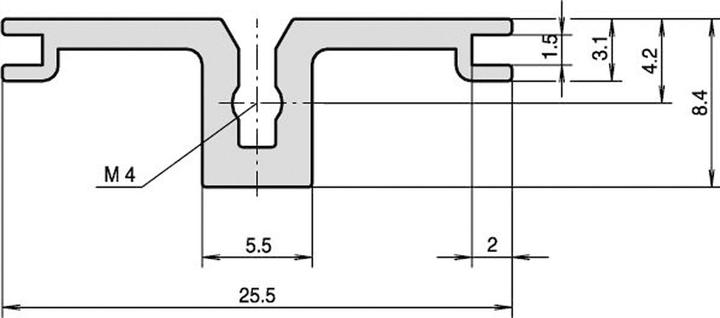 Actual product image Schroff Rear horizontal rails, type AB, for rear I/O card guides - MODULE RAILS