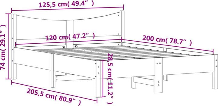 Image du produit vidaXL Bettrahmen (120 x 200 cm)