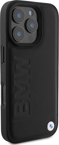 Produktbild BMW BMHMP16XSLLBK iPhone 16 Pro Max 6.9" czarny/black hardcase Leather Hot Stamp MagSafe (Apple iPhone 16 Pro Max)