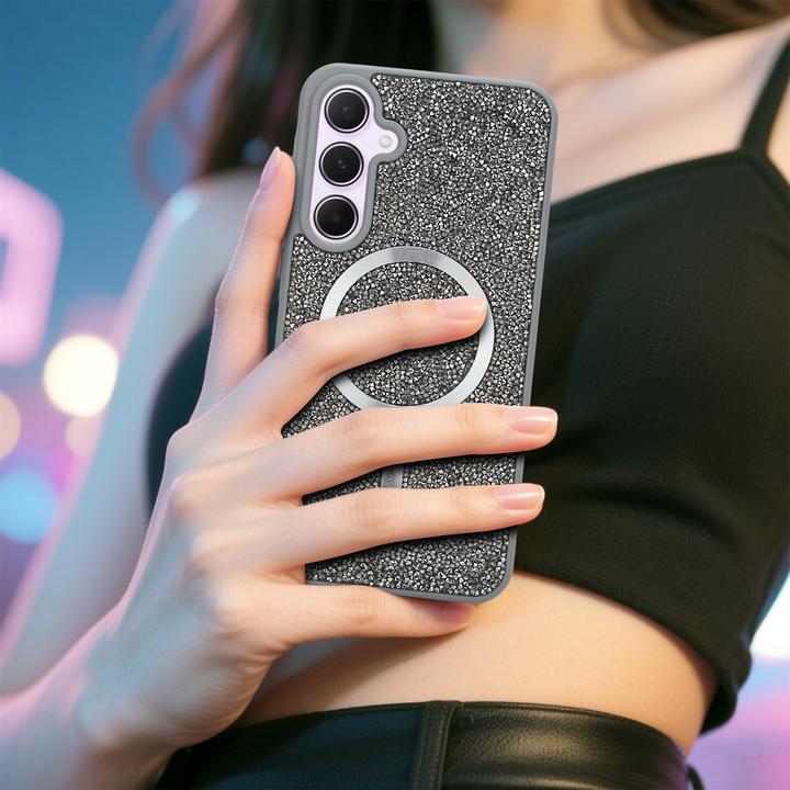 Produktbild Cadorabo Samsung Galaxy A55 5G Hülle kompatibel mit MagSafe Glitzer Case (Samsung Galaxy A55)