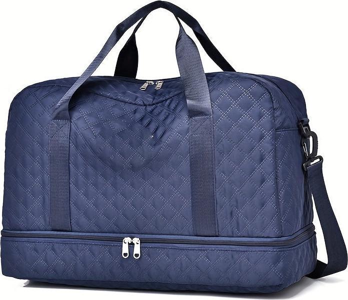 Actual product image Only-Bags.Store Lightweight Argyle Pattern Luggage Bag, Large Capacity Travel Duffle Bag, Portable Overnight