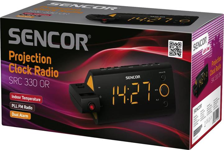 Image du produit Sencor SRC 330 OR - Horloge - numérique - FM - LED - 3,05 cm (1.2 pouce) - orange