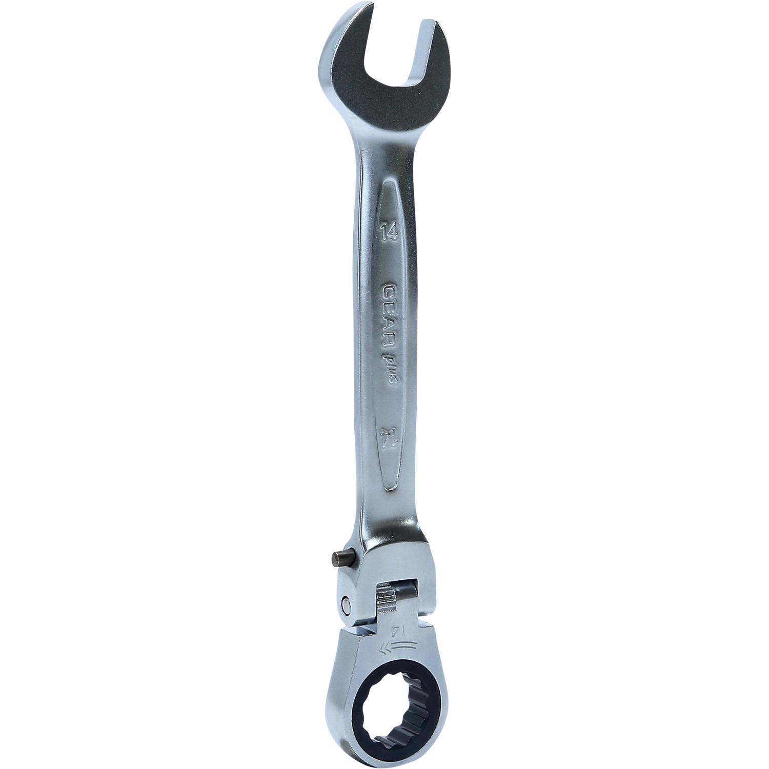 KS Tools, Schraubenschlüssel, GEARplus Gelenk-Ratschenringmaulschlüssel feststellbar (14 mm)