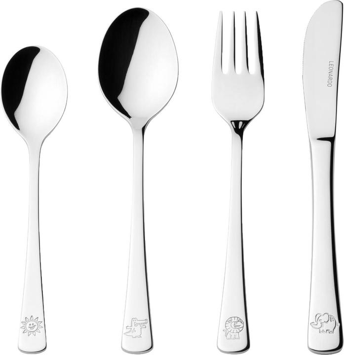 Produktbild Leonardo Kindergeschirr mit Besteck Krokodil / Elefant / Löwe Bambini