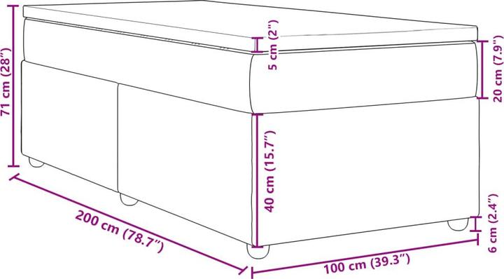 Image du produit vidaXL Boxspringbett (100 x 200 cm)