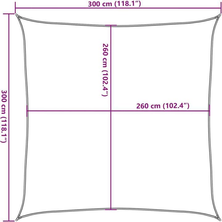 Produktbild vidaXL Sonnensegel (3 x 3 m)