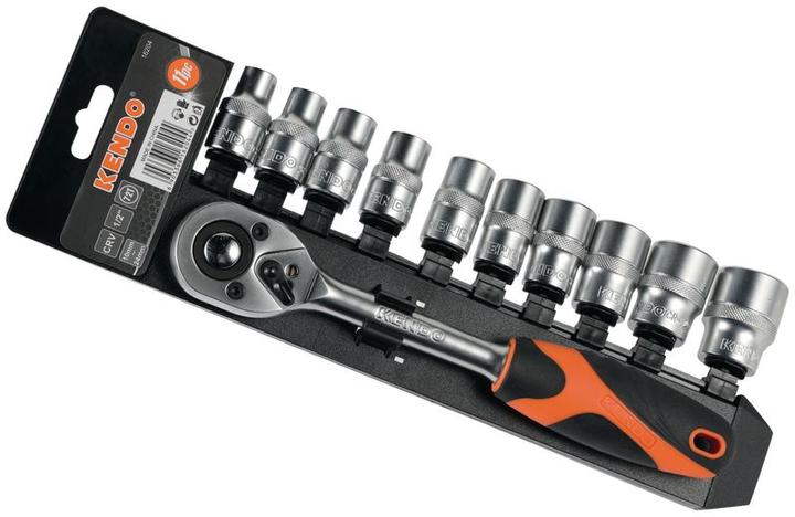 Actual product image Kendo Hexagon socket wrench set 1/2" 11-piece (19 mm, 12 mm, 24 mm, 14 mm, 22 mm, 10 mm, 17 mm, 11 mm, 15 mm, 13 mm)
