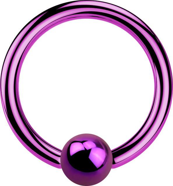 Actual product image Star Piercing Micro Ball Closure Ring purple with titanium layer (without brass, Surgical steel 316L)