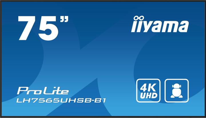 Produktbild iiyama 75" 3840x2160, UHD IPS panel, Haze 1%, 8 (3840 x 2160 Pixel, 74.50")