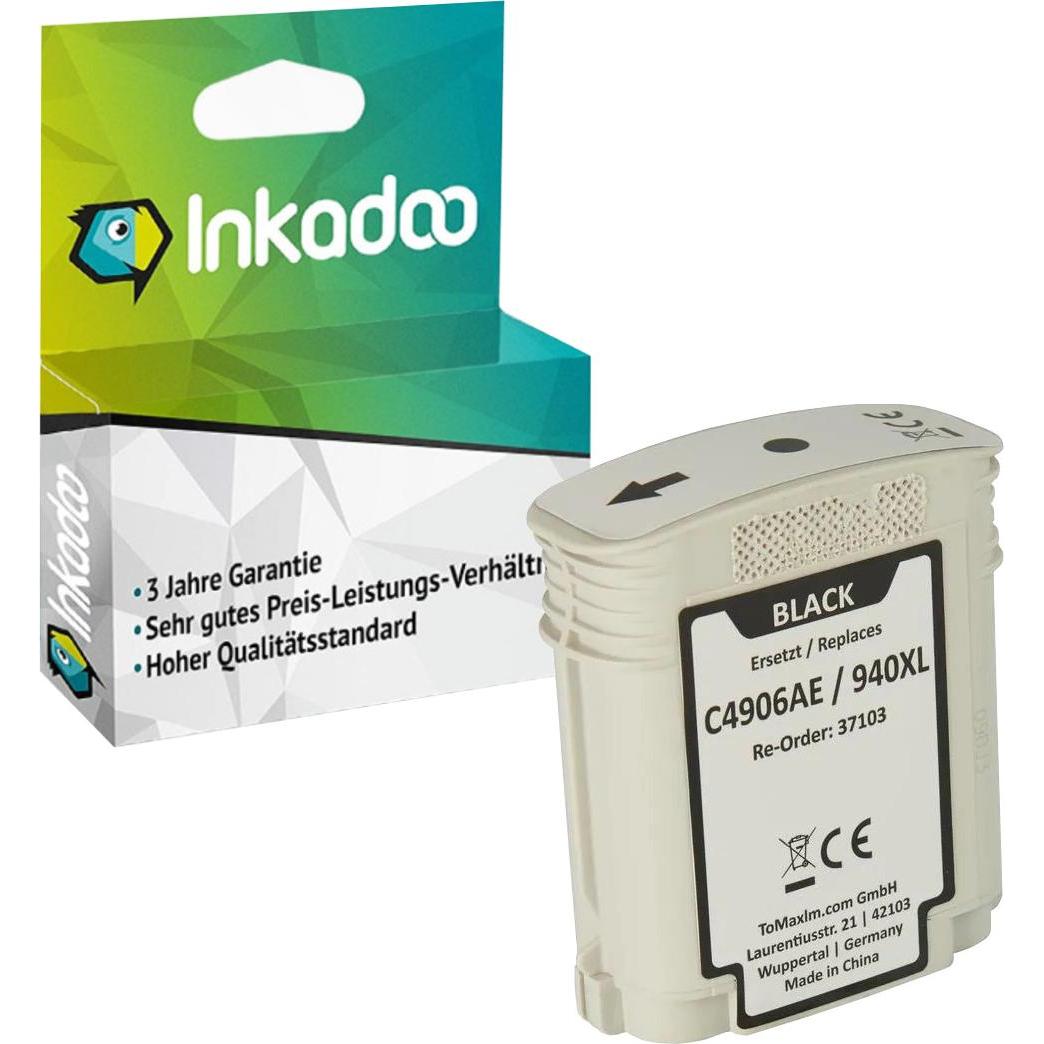 Thumbnail - Inkadoo, Druckerpatrone, Druckerpatronen kompatibel zu HP C4906AE / 940XL Tintenpatrone, schwarz Schwarz (BK)
