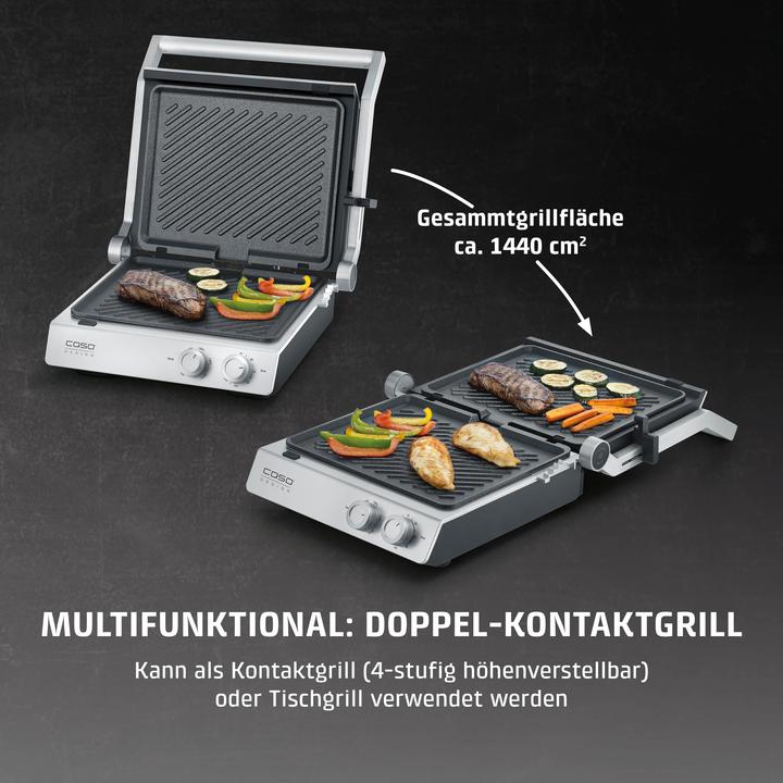 Produktbild Caso Table grill Double Contact Grill | SteakChef | Contact grill | 2000 W | Stainless Steel