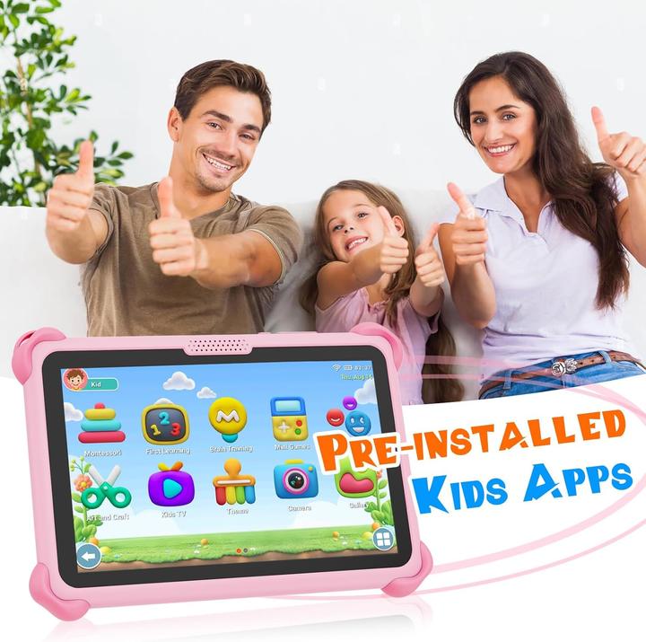 Image du produit Veswwe Kinder-Tablet mit Lern-Apps und Kindersicherung (7", 32 Go, Rose)