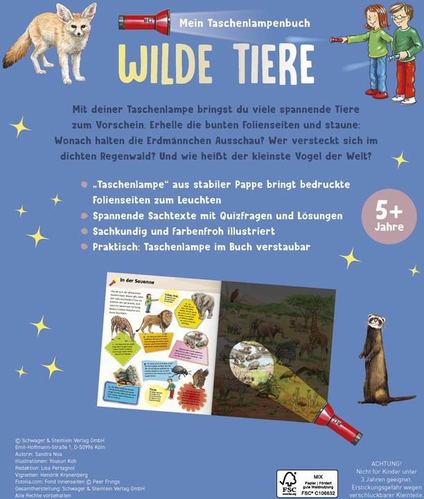 Produktbild Mein Taschenlampenbuch Wilde Tiere (Deutsch, 2024)