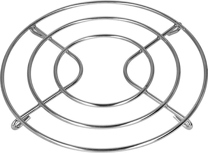 Metaltex Onderzetter metaal verchroomd Ø20cm H 1,6 cm zilverkleurig (1 x, Pan onderzetter)