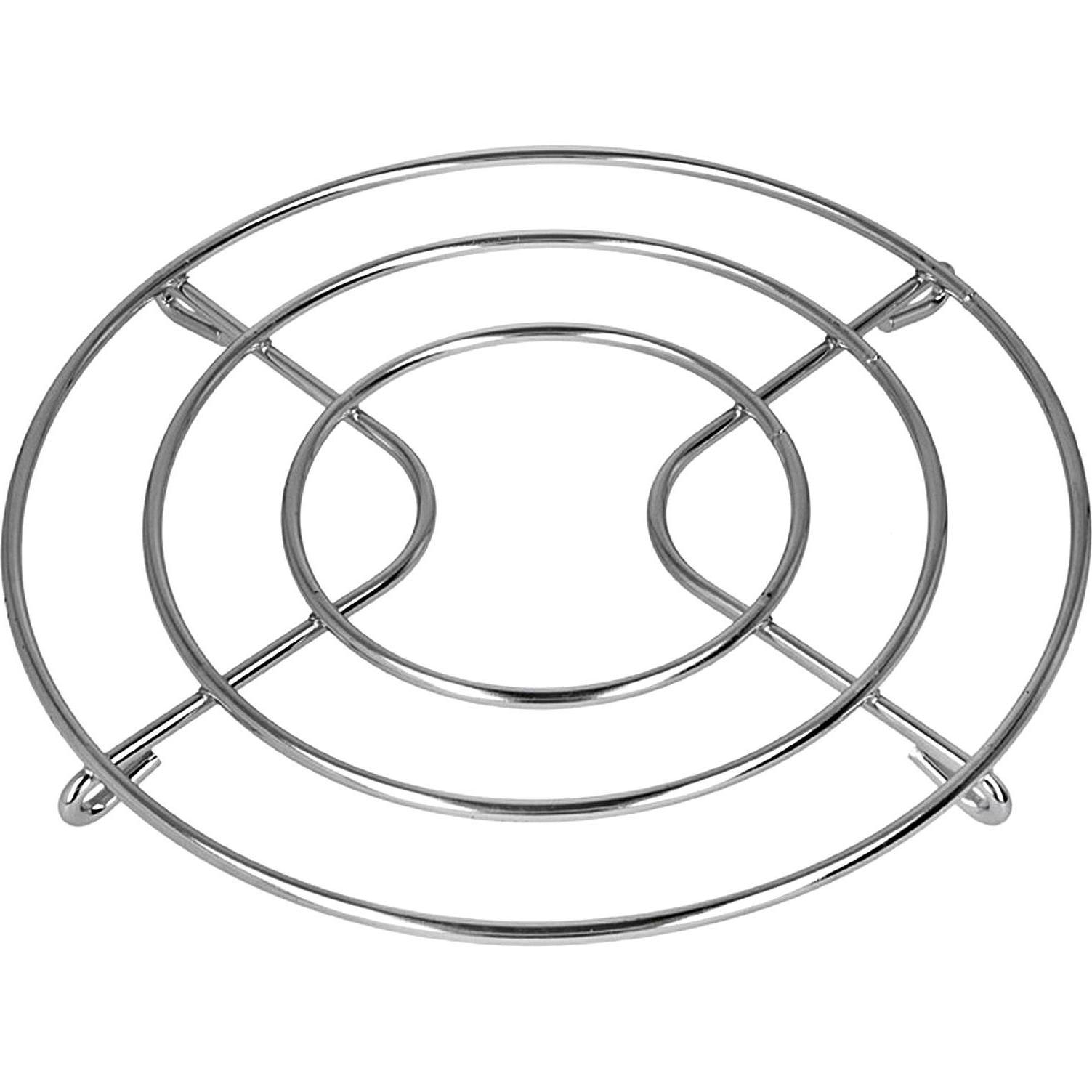 6x Metaltex, Untersetzer, Untersetzer Metall verchromt Ø20cm H 1,6 cm silberfarben (1 x, Pfannenuntersetzer)