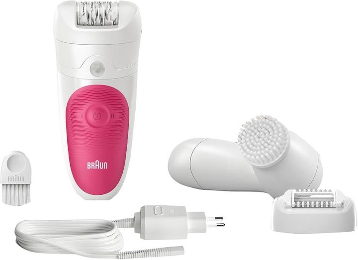 Braun Silkepil BibiEdition Epilator with facial cleansing brush whitepink