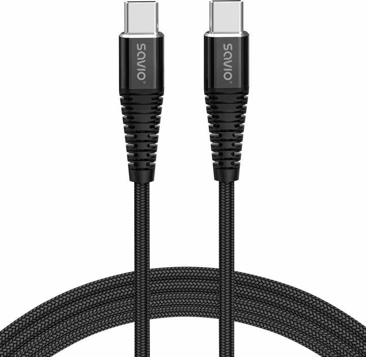 Produktbild Savio CL-159 USB Kabel 1 m USB 2.0 USB C - USB C Schwarz (1 m, USB 2.0, 100 W)