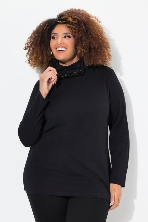 Image du produit Ulla Popken T-shirt coupe Slim Fit, manches longues et col roulé (50, 52)