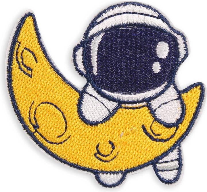 PhoneLook Autocollant sticker pour téléphone/tablette/ordinateur brodé en 3D Astronaut halfmoon