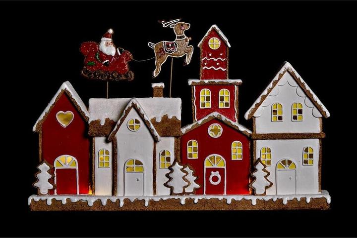 Produktbild DKD Home Decor Christmas bauble House White Red Resin 41 x 7,5 x 27 cm (1 -teilig)