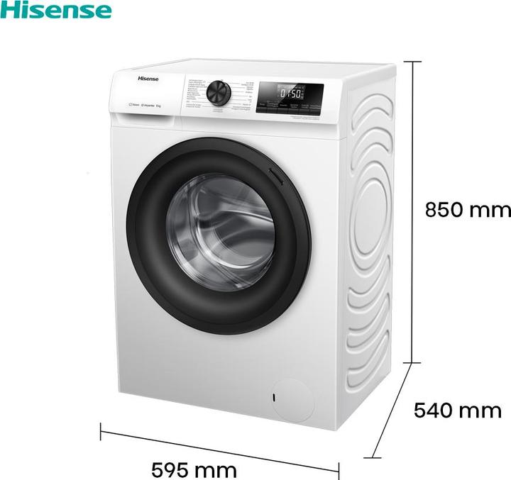 Produktbild Hisense WFQP8014EVM Frontlader-Waschmaschine 8 kg 1400 U/min A Weiss (8 kg, Links)