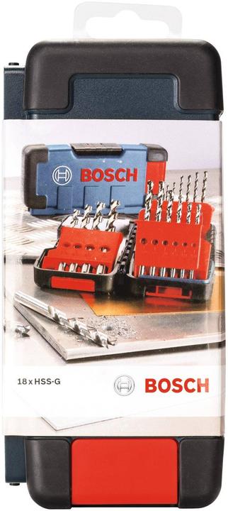 Productafbeelding Bosch Professional Zubehör HSS metalen draaiboorset 18 (1 mm, 1,5 mm, 2 mm, 2,5 mm, 3 mm, 3,5 mm, 4 mm, 4,5 mm, 5 mm, 5,5 mm, 6 mm, 7 mm, 8 mm, 9 mm, 10 mm)