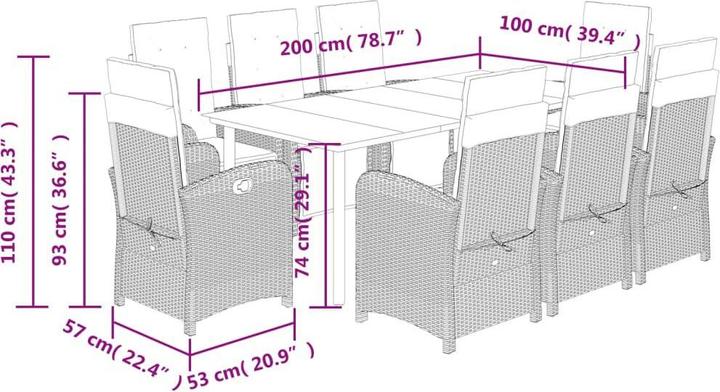 Produktbild vidaXL Garten Essgruppe