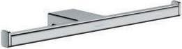 Actual product image hansgrohe AddStoris double paper roll holder, without lid, chrome