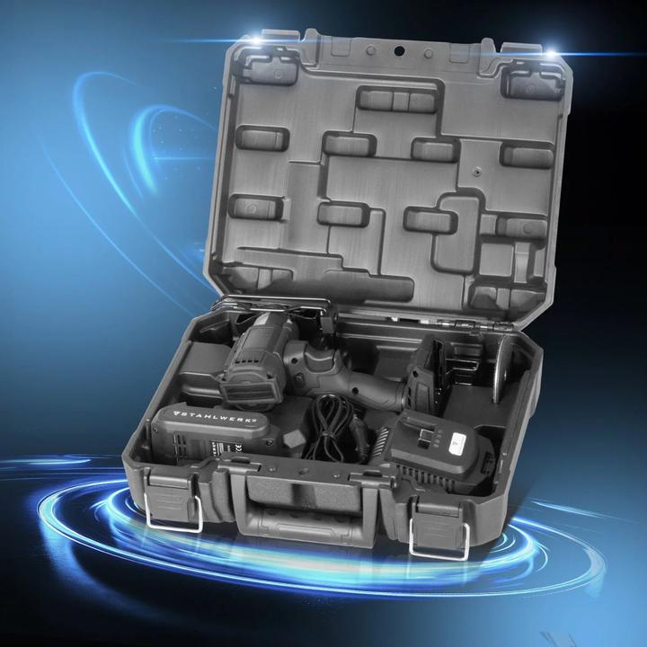 Produktbild Stahlwerk Mini-Akku-Winkelschleifer MAW-20 ST – 2 Ah Akku, leistungsstarker Handwinkelschleifer (76 mm)