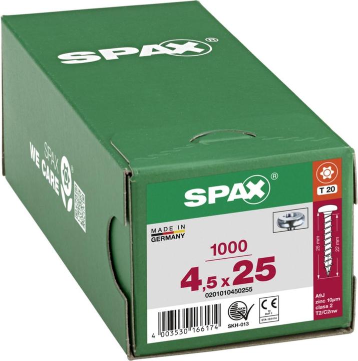 Actual product image Spax Halbrundkopf T-Star Plus T20 Vollgewinde Wirox (1000 Screws per piece, 4.5 x 25 mm)
