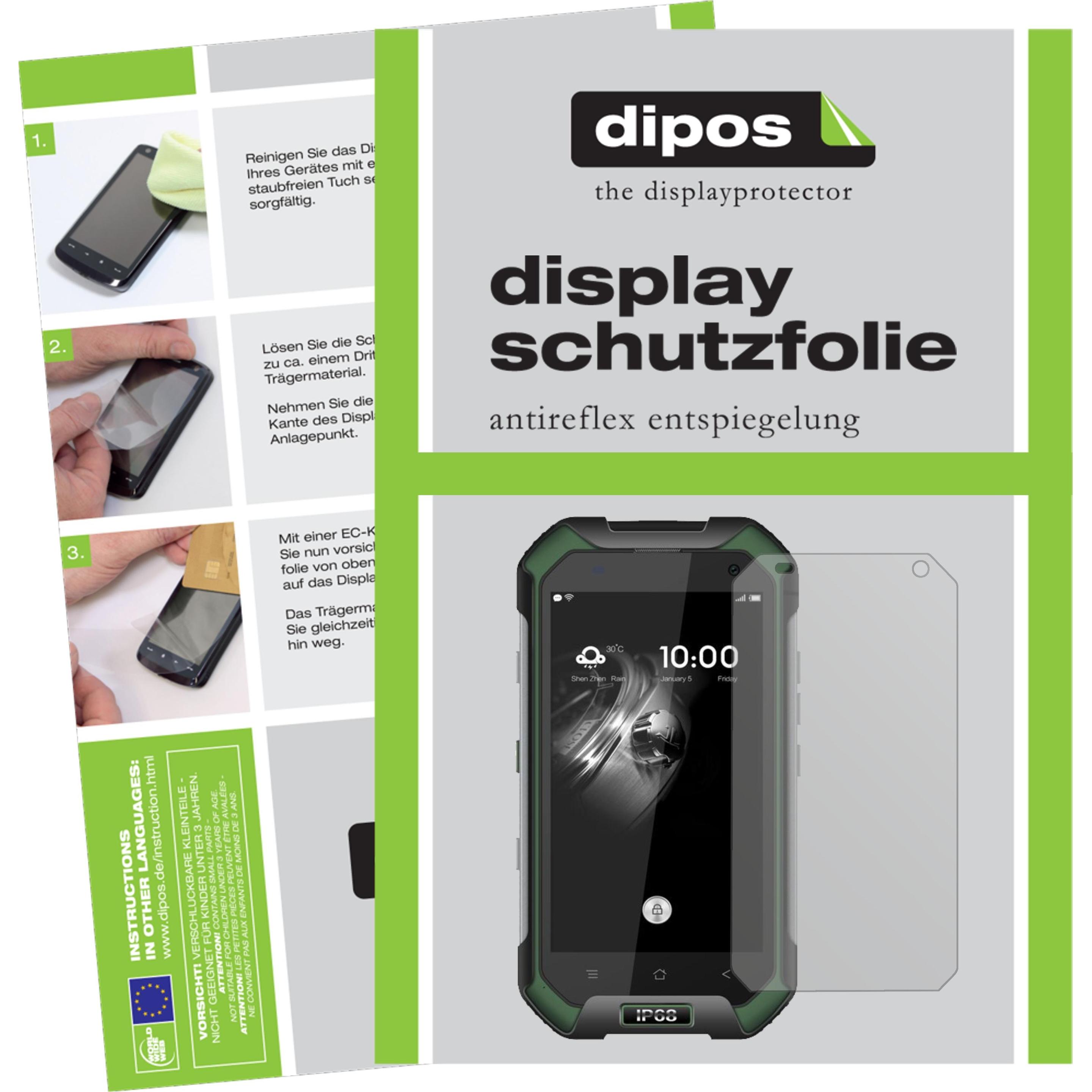 Dipos Displayschutzfolie Antireflex (2 Stück, Blackview BV6000), Smartphone Schutzfolie, Transparent