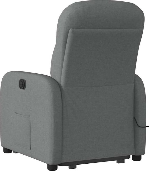 Produktbild vidaXL Elektrischer Massagesessel mit Aufstehhilfe Dunkelgrau Stoff