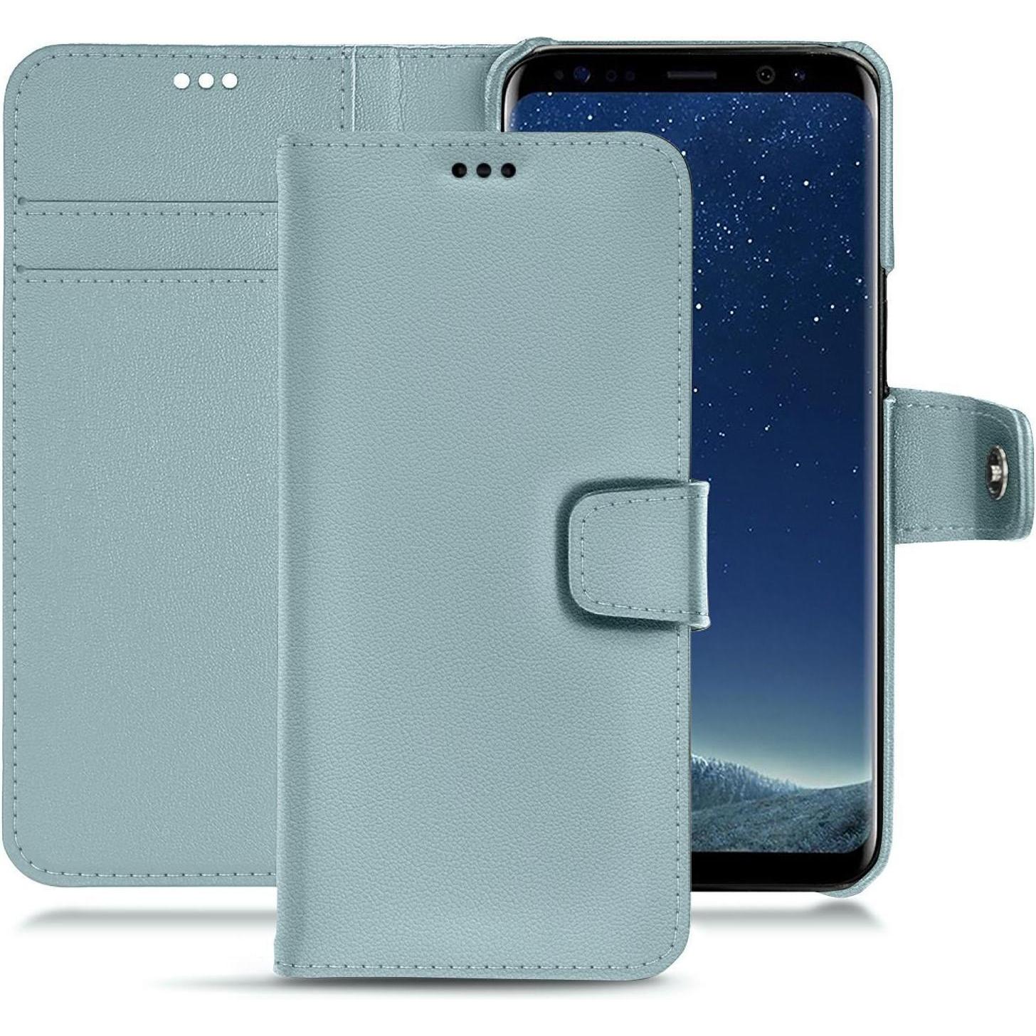 Noreve Lederschutzhülle Wallet (Samsung Galaxy S8+), Smartphone Hülle, Blau