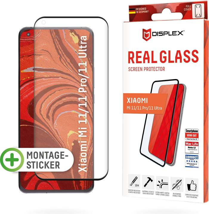 Produktbild Displex Real Glass, Full Cover Panzerglas (1 Stück, Realme 11 Pro+, Xiaomi Mi 11i)