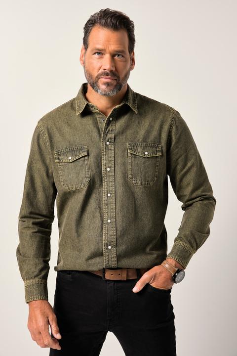 Immagine prodotto JP1880 Color-Jeanshemd FLEXNAMIC®, Langarm, Kentkragen, Modern Fit (4XL)