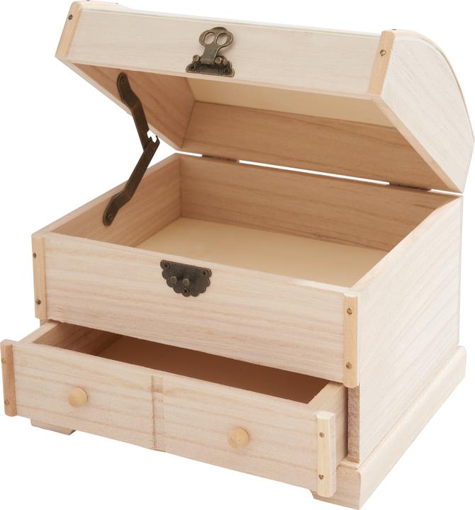 Image du produit VBS Coffre à couvercle rond, bois brut, environ 20x17x17cm (20 cm, 2x)