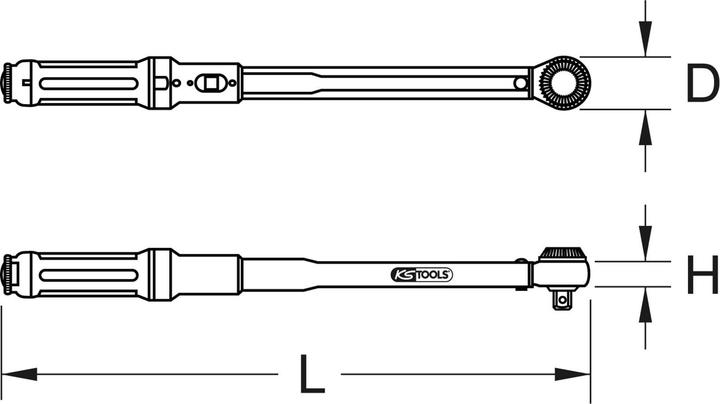 Actual product image KS Tools Ratchet torque wrench (1/2", 40 Nm, 200 Nm)