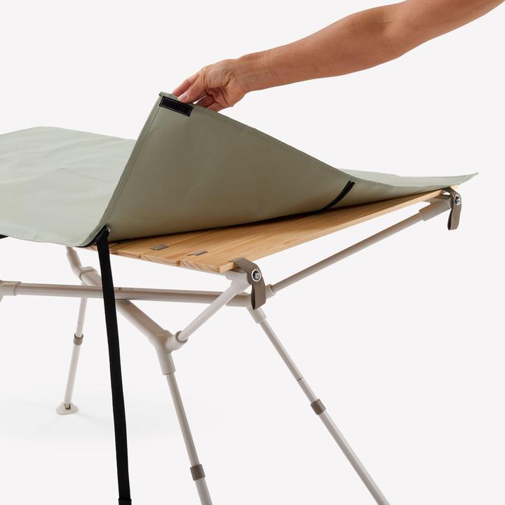 Actual product image Quechua Compact camping table 4/6 people - Wooden top - Storage compartment