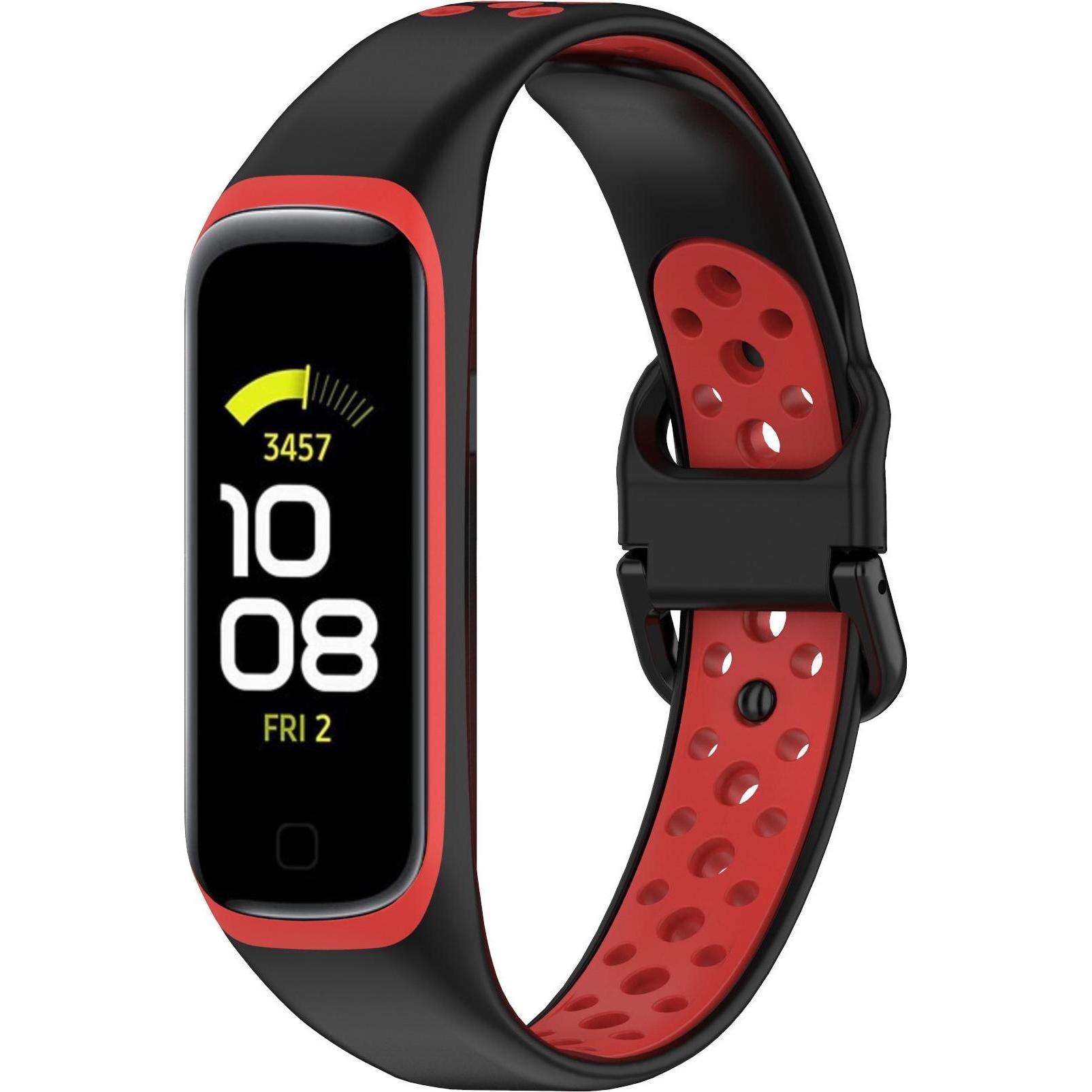 Strap-it Sportarmband (Silikon), Uhrenarmband, Schwarz, Rot, Mehrfarbig