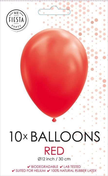 Actual product image Globos Europe Balloons Red 30cm, 10pcs. (10 x)