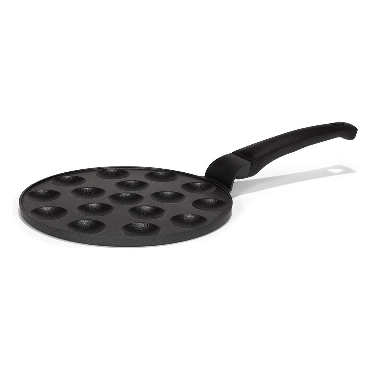 Patisse Poffertjespan Gietaluminium 25cm - Inductie, Taart Ontwerpen, Zwart