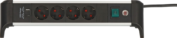 Actual product image Brennenstuhl Power strip ALU-Office-Line 4gang 1.8m USB (4 x, USB-A, 1.80 m)