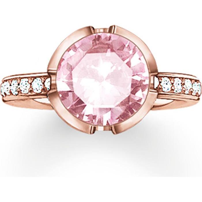Thomas Sabo, Ring, Ring rosa Zirkonia rosè vergoldet TR2037-633-9, (54, 925 Silber)