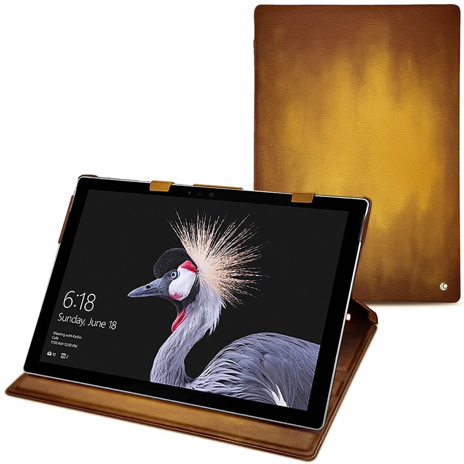 Noreve Lederschutzhülle vertikal (Surface Pro (2017)), Tablet Hülle, Gold