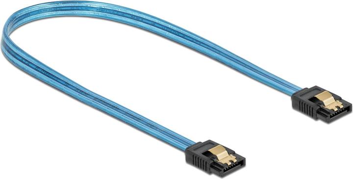 Produktbild Delock SATA-Kabel UV Leuchteffekt blau 0.7 m