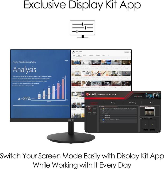 Image du produit MSI Pro MP242 (23.8 pouces) Pixel LCD (1920 x 1080 pixels, 23.80")