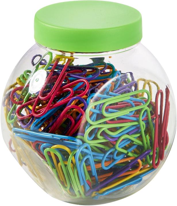Alco Paperclip ronde vorm 26mm metaal kunststof gecoat geassorteerde kleuren 200 stuks/verpakking. (200 x)