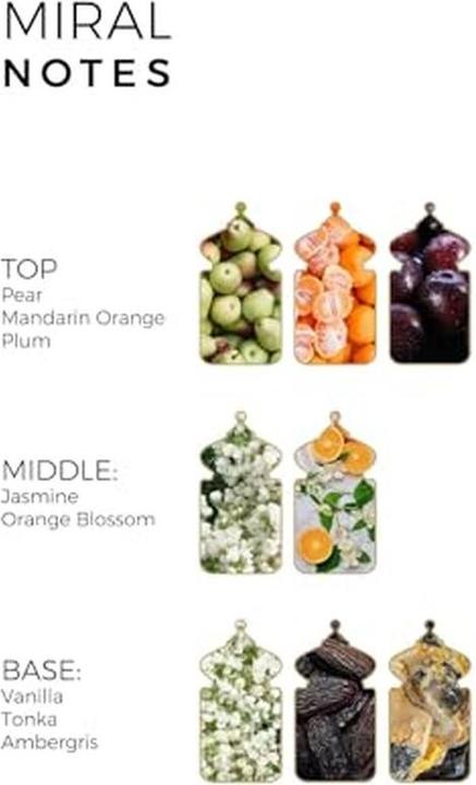 Immagine prodotto Matin Miral Eau de Parfum da donna Pera Mandarino Arancio Prugna Fruttato Profumo di lunga durata (Eau de parfum, 100 ml)