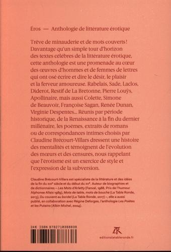 Immagine prodotto Eros : anthologie de littérature érotique (Francese, Brécourt-Villars Claudine, 2019)